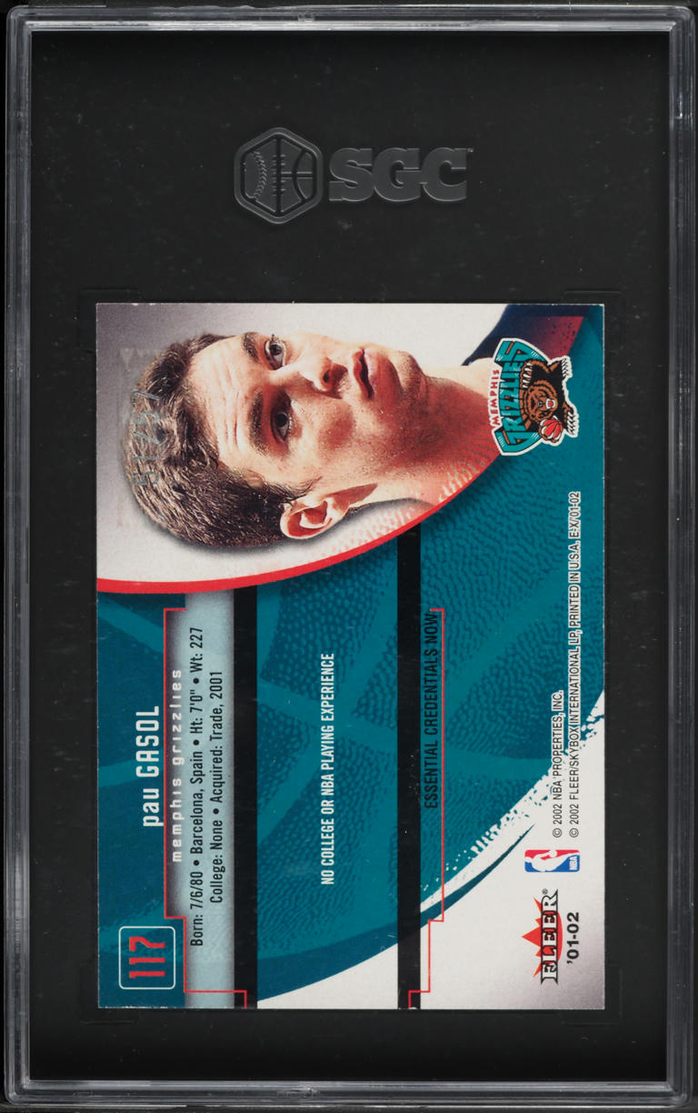2001 Fleer E-X 2000 Pau Gasol ROOKIE #117 SGC 9 MINT
