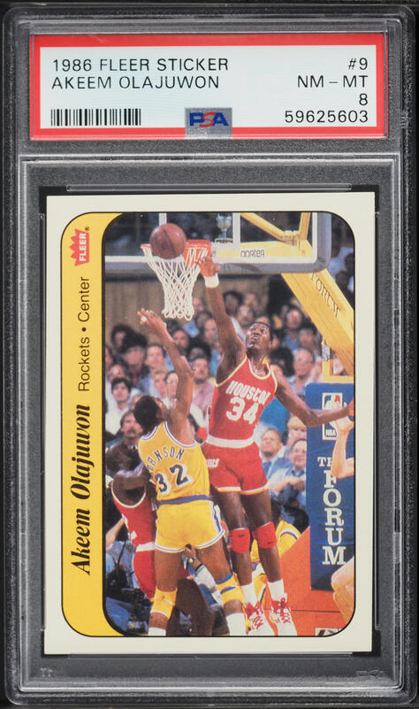 1984-85 Star Basketball Hakeem Olajuwon ROOKIE #237 PSA 8 NM-MT on