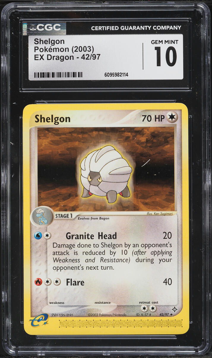 2003 Pokemon EX Dragon Shelgon #42 CGC 10 GEM MINT