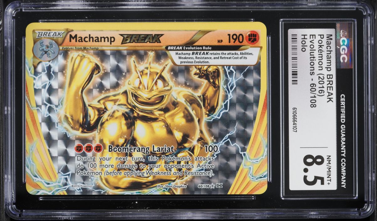 2016 Pokemon XY Evolutions Holo Machamp BREAK #60 CGC 8.5 NM-MT+