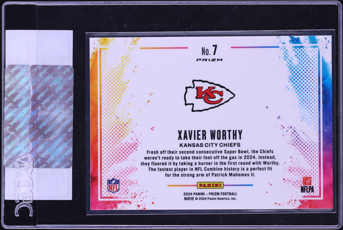 2024 Panini Prizm Color Blast Xavier Worthy ROOKIE #7 CGC AUTH on