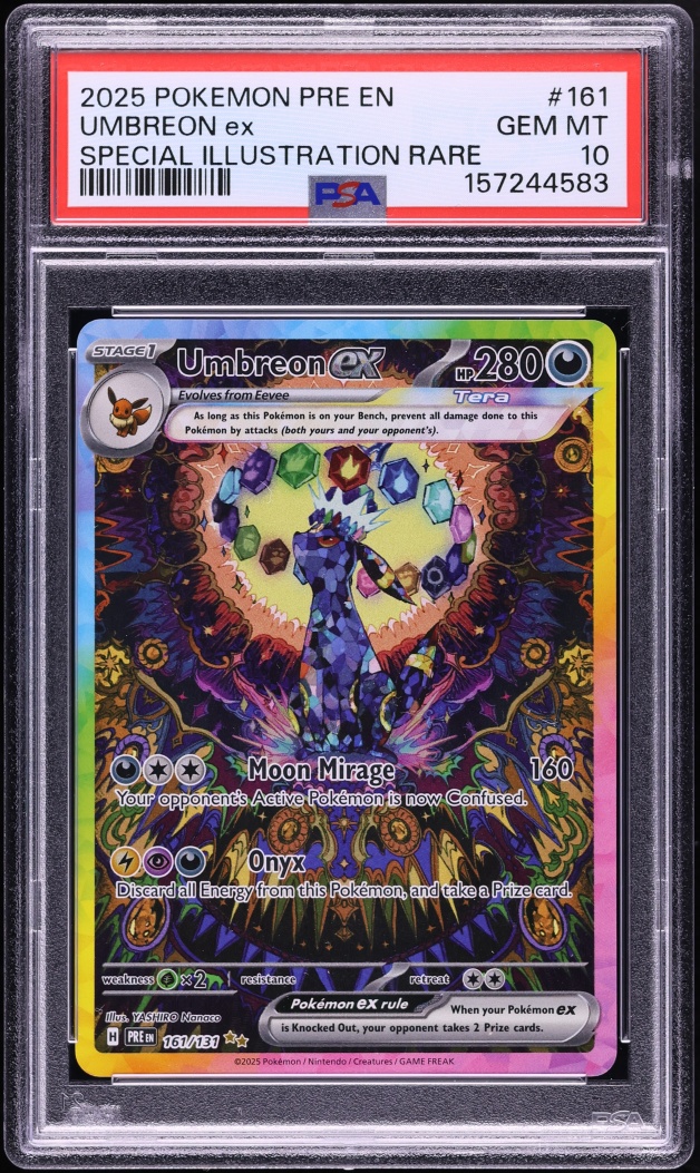 2025 Pokemon Scarlet & Violet Prismatic Evolutions SIR Umbreon ex #161 PSA 10 GEM MINT