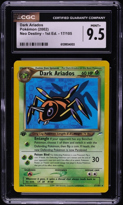 2002 Pokemon Neo Destiny 1st Edition Dark Ariados #17 CGC 9.5 MINT+