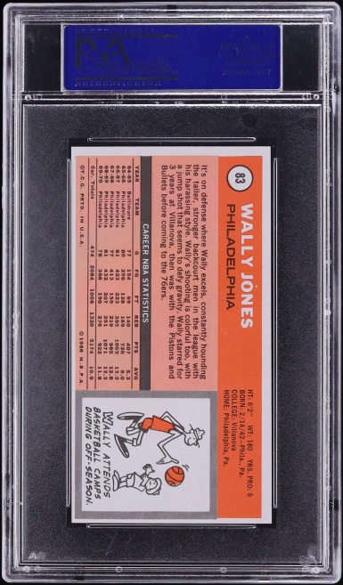 1970 Topps Basketball Wally Jones #83 PSA 8 NM-MT