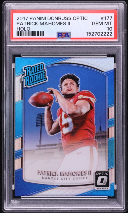 2017 Donruss Optic Holo Patrick Mahomes II ROOKIE #177 PSA 10 GEM MINT