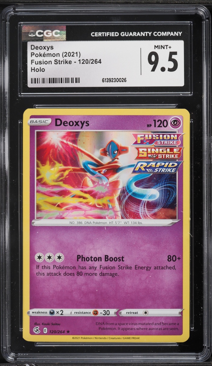 2021 Pokemon Sword & Shield Fusion Strike Holo Deoxys #120 CGC 9.5 MINT+