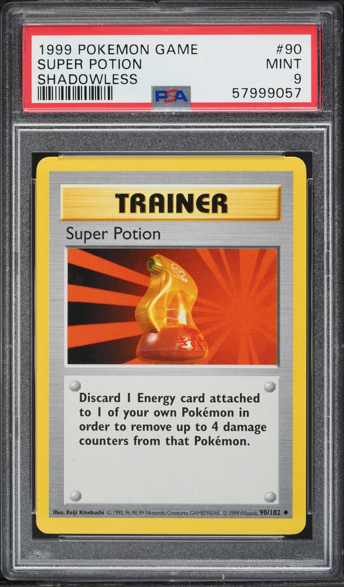 1999 Pokemon Base Set Shadowless Super Potion #90 PSA 9 MINT