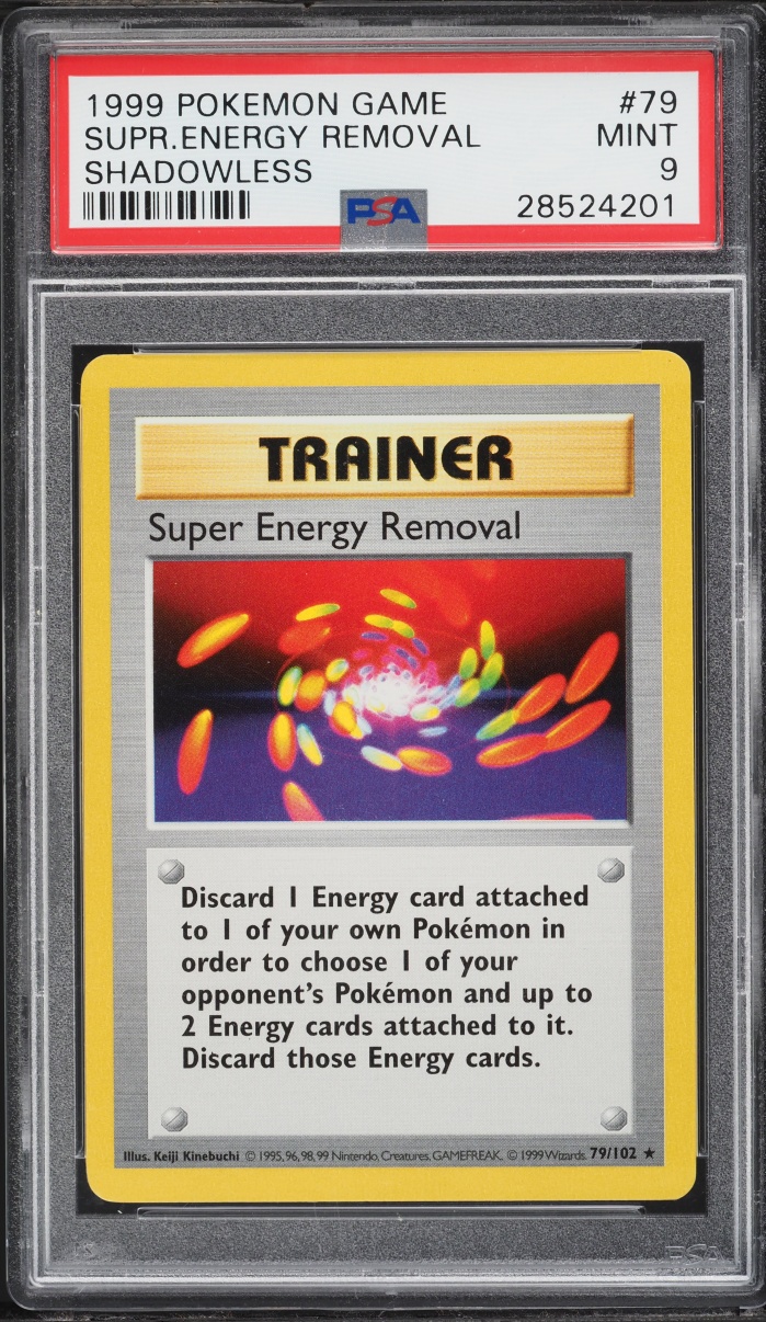 1999 Pokemon Base Set Shadowless Super Energy Removal #79 PSA 9 MINT