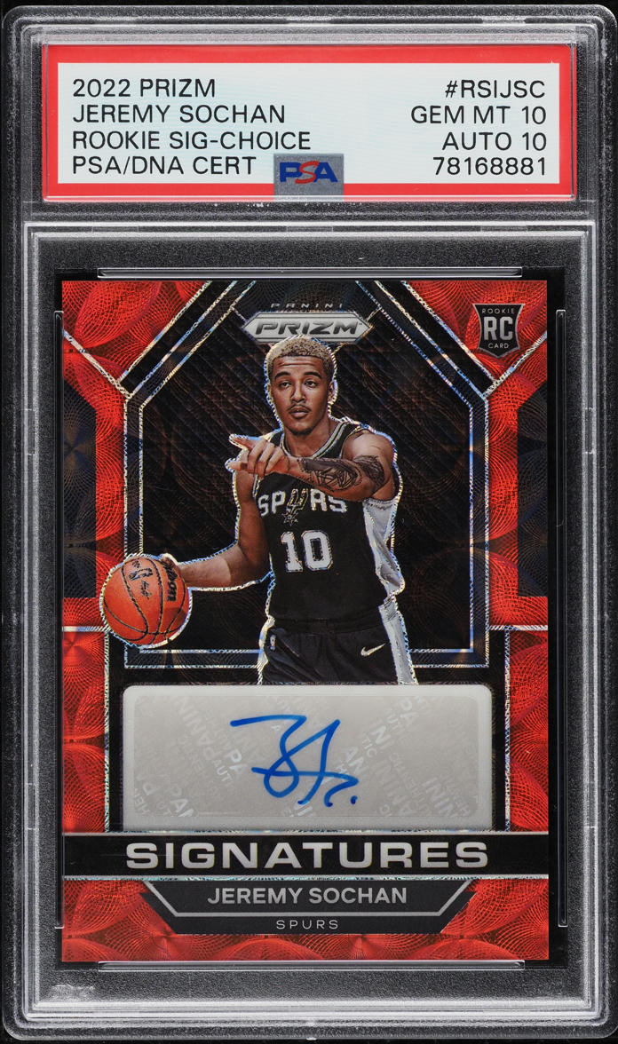 2022 Panini Prizm Choice Jeremy Sochan ROOKIE AUTO DNA 10 #RSI-JSC