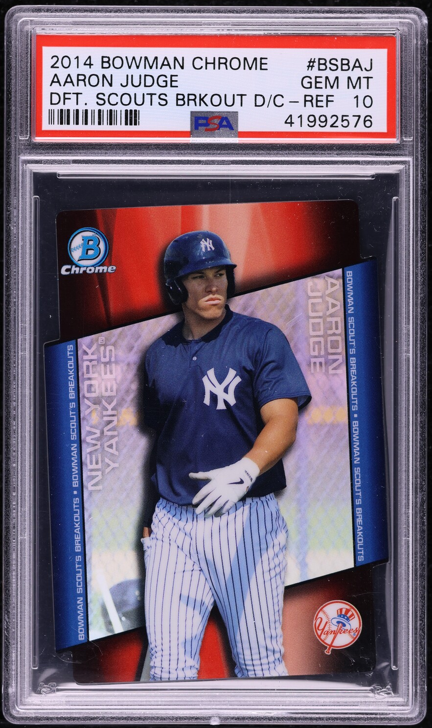 2014 Bowman Chrome Draft Scout's Breakouts Die-Cut Aaron Judge PROSPECT PSA 10