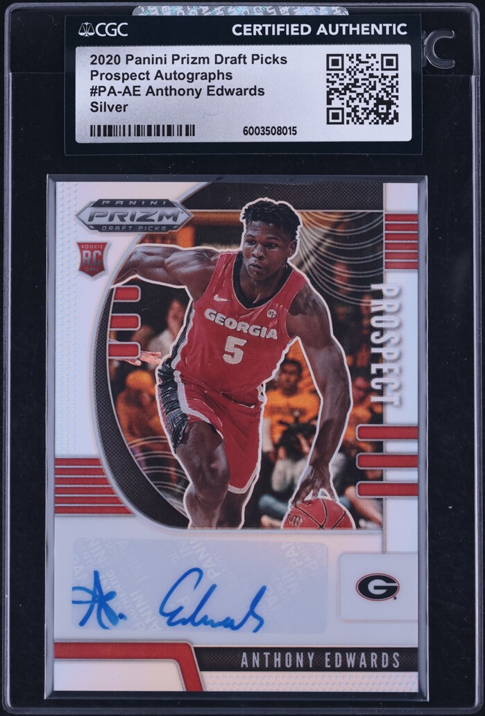 2020 Panini Prizm Draft Picks Silver Anthony Edwards ROOKIE AUTO #PA-AE CGC AUTH