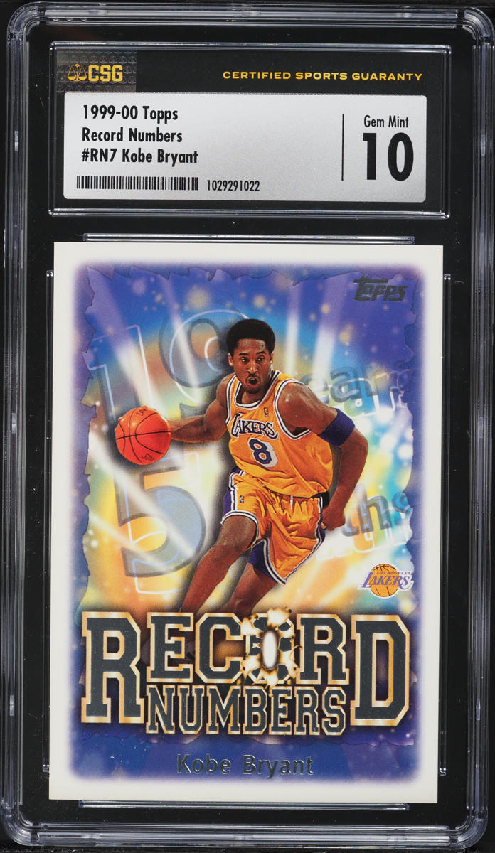 1999 Topps Record Numbers Kobe Bryant #RN7 CSG 10 GEM MINT