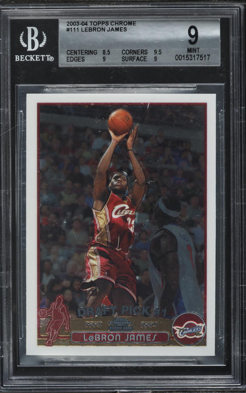 シングルカード 2003 Topps Chrome LeBron James #111 LeBron James 2003 Topps Chrome Refractor Rookie Card #111