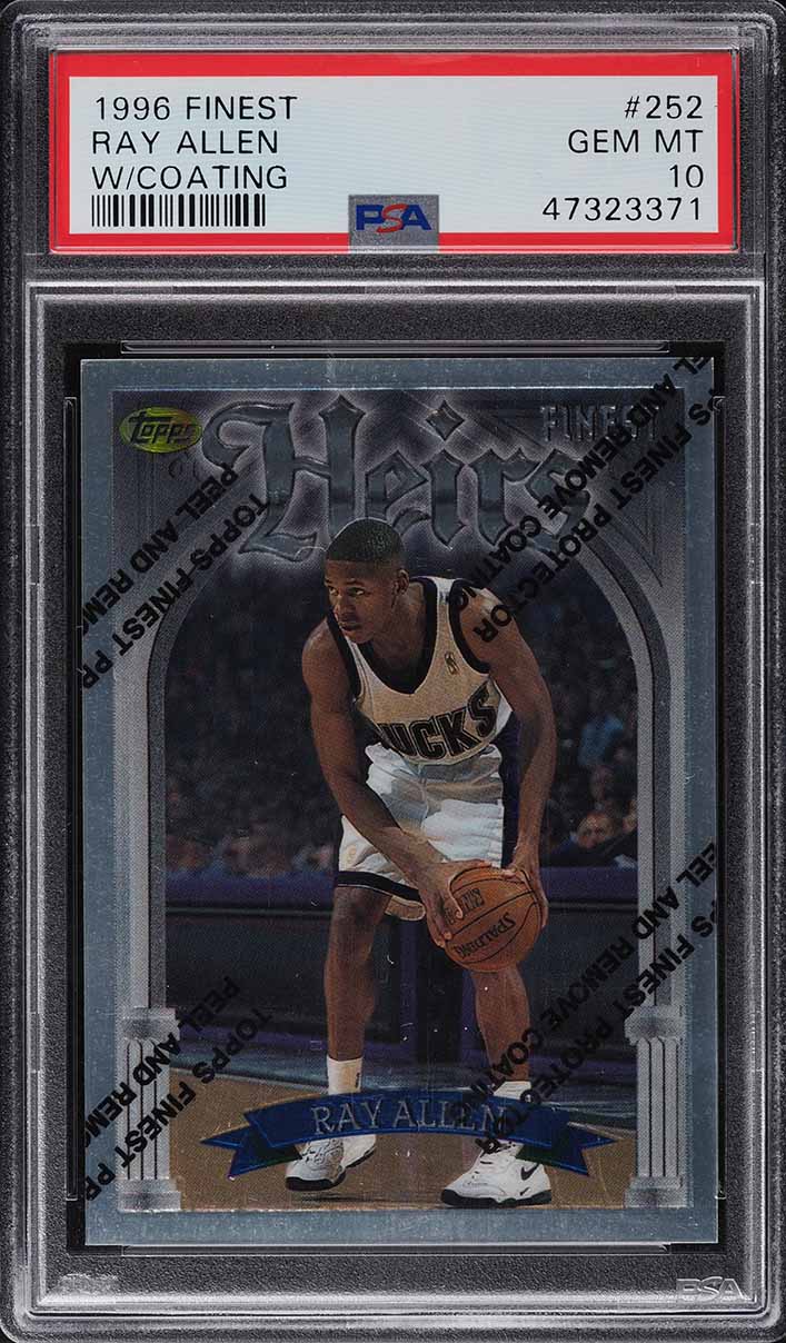 1996 Finest w/ Coating Ray Allen ROOKIE #252 PSA 10 GEM MINT - Main Image