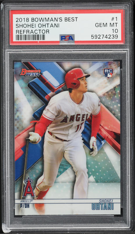 大谷翔平 2018 Bowman's Best Refractor 2018 Bowman's Best Refractor Shohei Ohtani ROOKIE #1 PSA 10