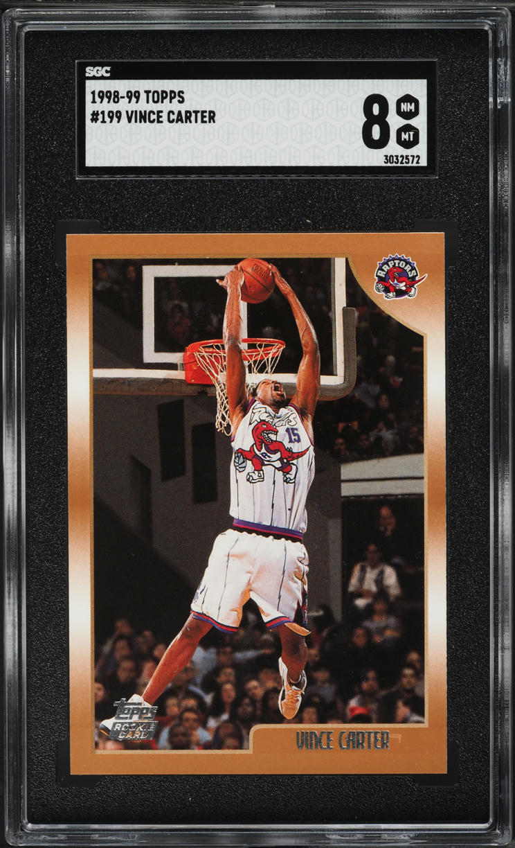 1998 Topps Basketball Vince Carter ROOKIE #199 SGC 8 NM-MT