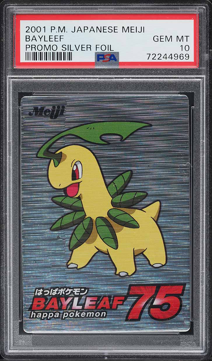 2001 Pokemon Japanese Meiji Promo Silver Foil Bayleef PSA 10 GEM MINT