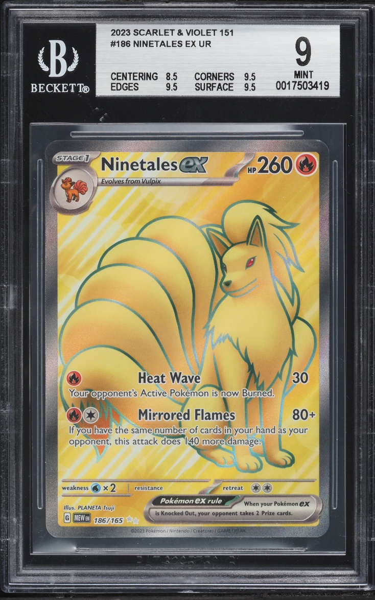 2023 Pokemon Scarlet & Violet 151  Full Art Ninetales ex #186 BGS 9 MINT