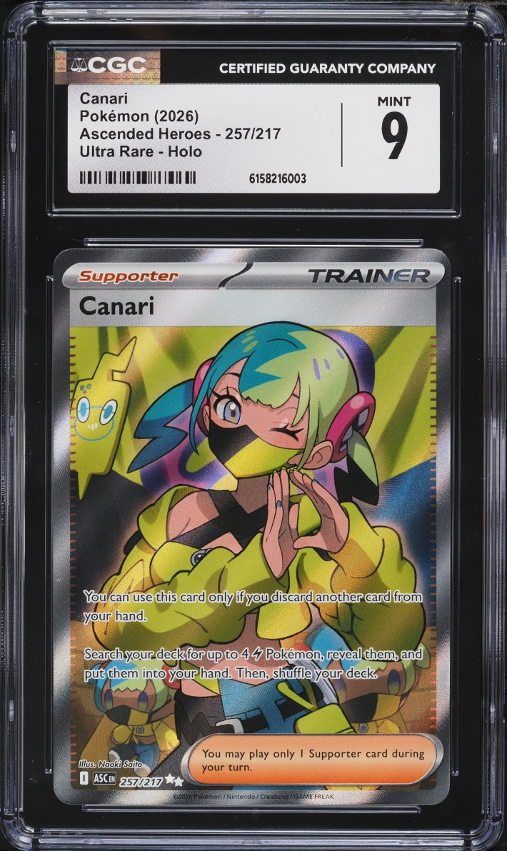 2026 Pokemon Mega Evolution Ascended Heroes Full Art Canari #257 CGC 9 MINT