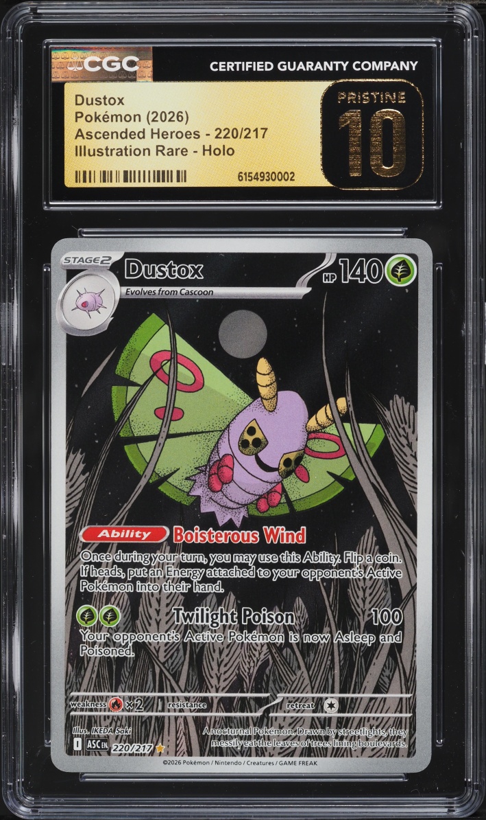 2026 Pokemon Mega Evolution Ascended Heroes IR Dustox #220 CGC 10 PRISTINE