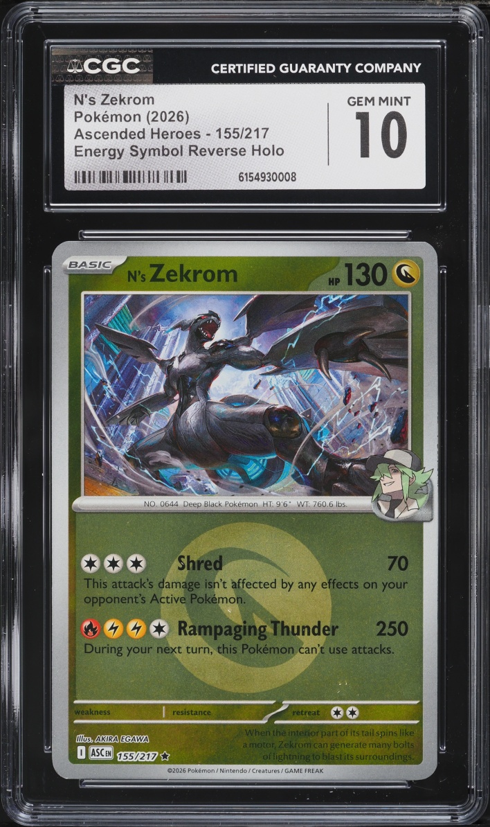 2026 Pokemon Mega Evolution Ascended Heroes Energy Symbol Holo N's Zekrom #155 CGC 10 GEM MINT