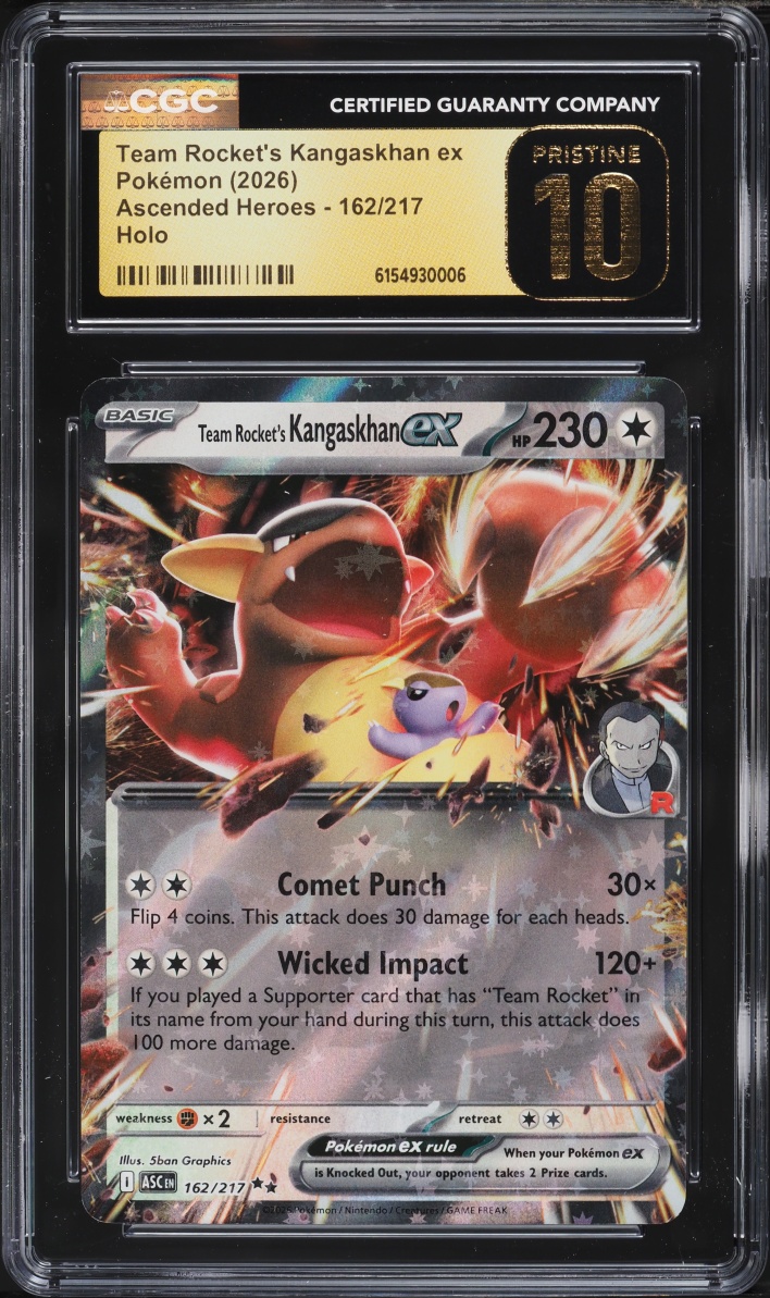 2026 Pokemon Mega Evolution Ascended Heroes Holo Team Rocket's Kangaskhan ex #162 CGC 10