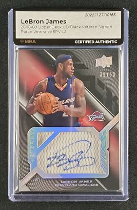 2008 UD Black Veteran Signed LeBron James PATCH AUTO /50