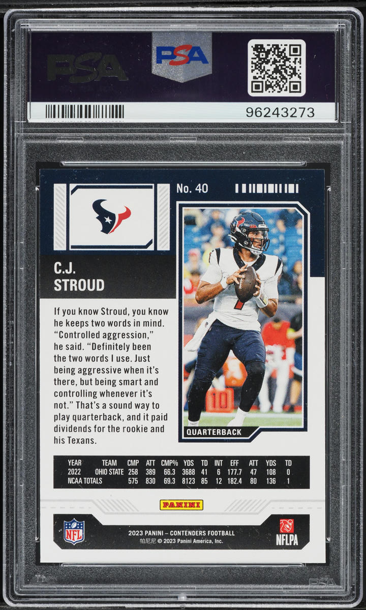 2023 Panini Contenders C.J. Stroud ROOKIE #40 PSA 10 GEM MINT