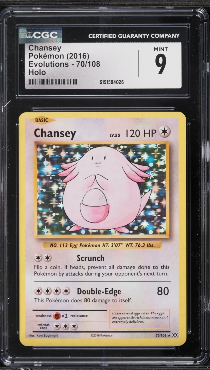 2016 Pokemon XY Evolutions Holo Chansey #70 CGC 9 MINT