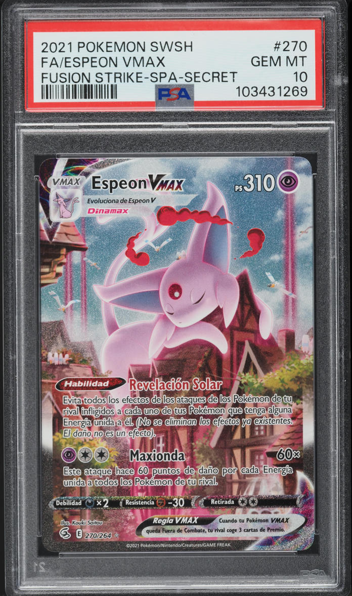 2021 Pokemon Sword & Shield Fusion Strike Alt Art Espeon VMAX #270 PSA 10 GEM
