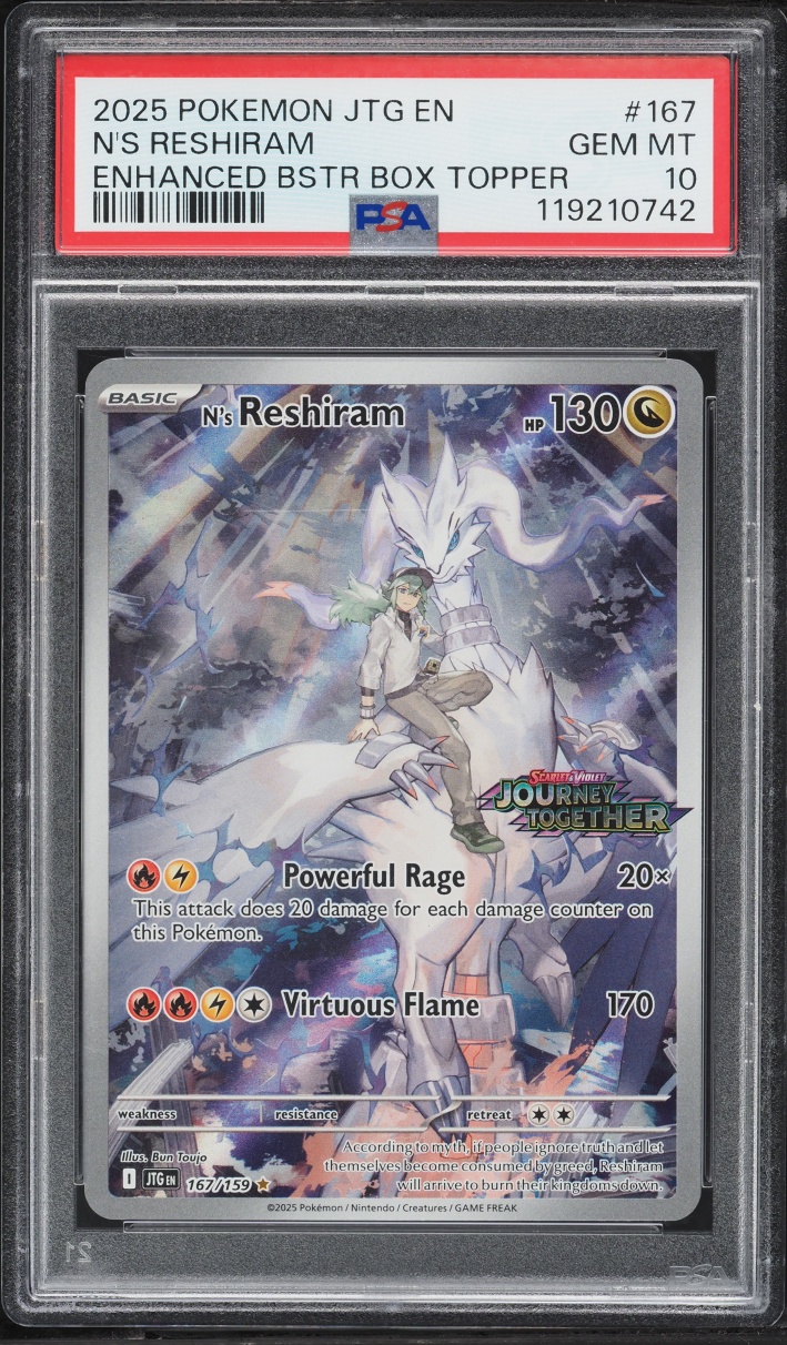 2025 Pokemon Scarlet & Violet Journey Together IR N's Reshiram #167 PSA 10 GEM MINT