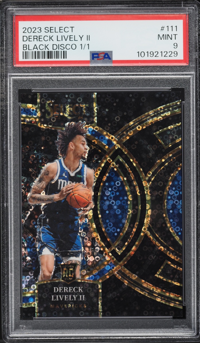2023 Select Premier Black Disco Prizm Dereck Lively II ROOKIE 1/1 #111 PSA 9 MINT