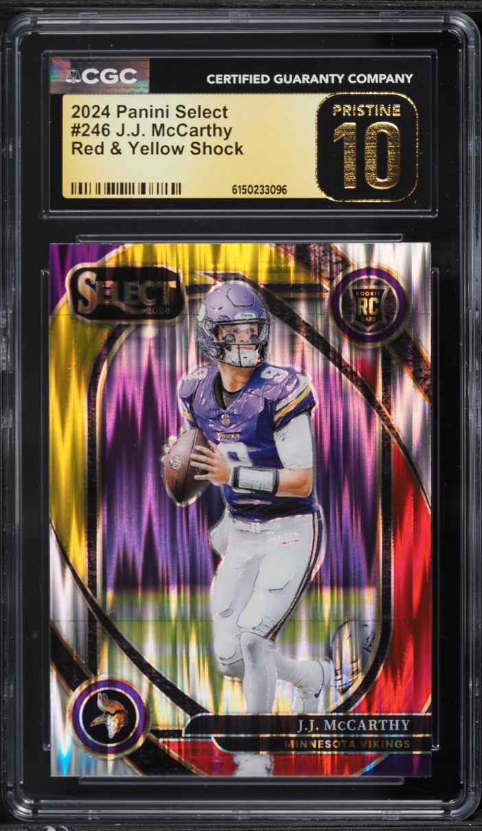 2024 Select Club Level Red & Yellow Shock J.J. McCarthy ROOKIE #246 CGC 10 PRISTINE