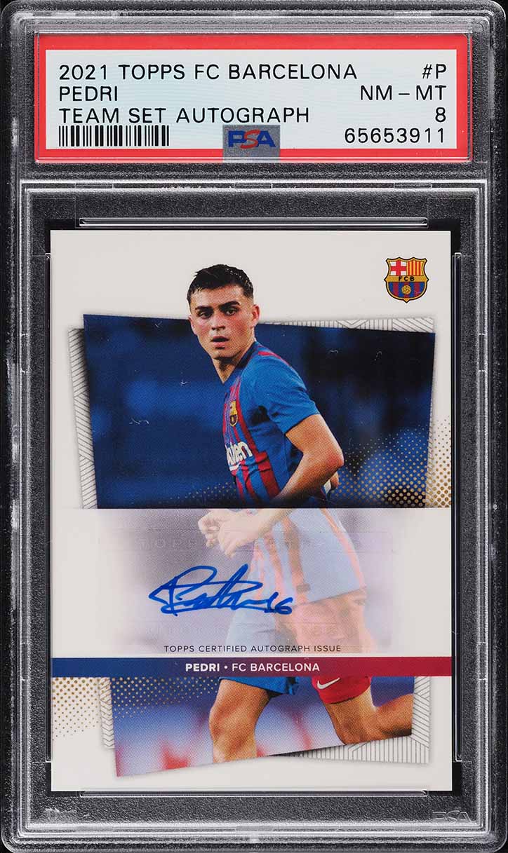 2021 Topps FC Barcelona Team Set Pedri AUTO #AU-P PSA 8 NM-MT on