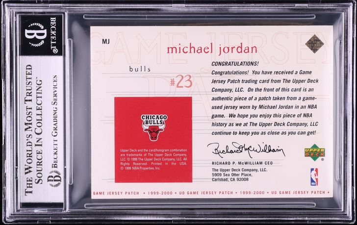 1999 Upper Deck Game Jerseys Super Michael Jordan PATCH /25 #MJ BGS 8.5 NM-MT+ - Photo 2