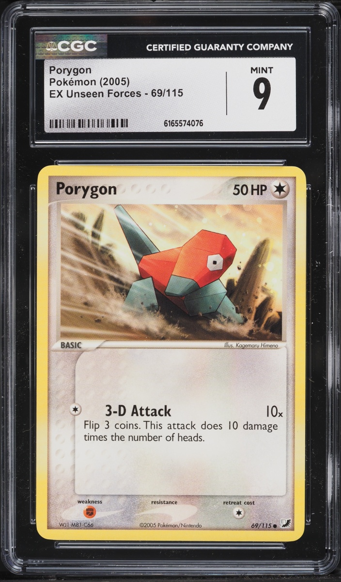 2005 Pokemon Ex Unseen Forces Porygon #69 CGC 9 MINT