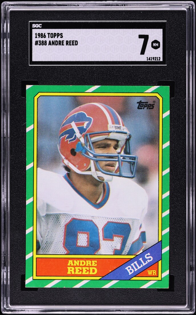1986 Topps Football Andre Reed ROOKIE #388 SGC 7 NRMT