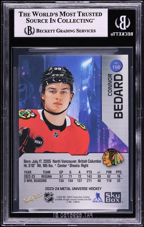 2023 Metal Universe Precious Metal Gems PMG Green Connor Bedard ROOKIE /10 #198 BGS 9 MINT