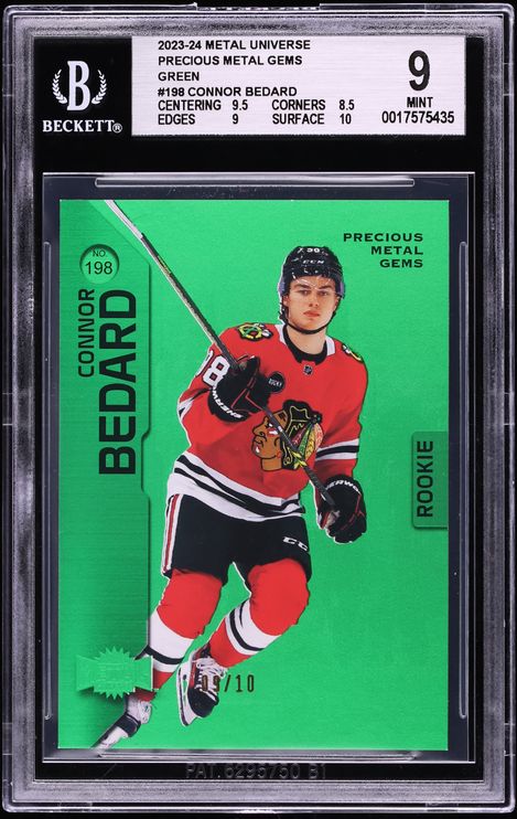2023 Metal Universe Precious Metal Gems PMG Green Connor Bedard ROOKIE /10 #198 BGS 9 MINT