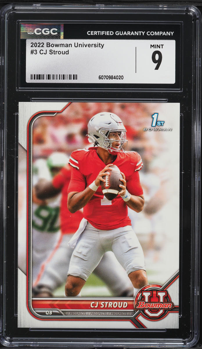 2022 Bowman University CJ Stroud ROOKIE #3 CGC 9 MINT