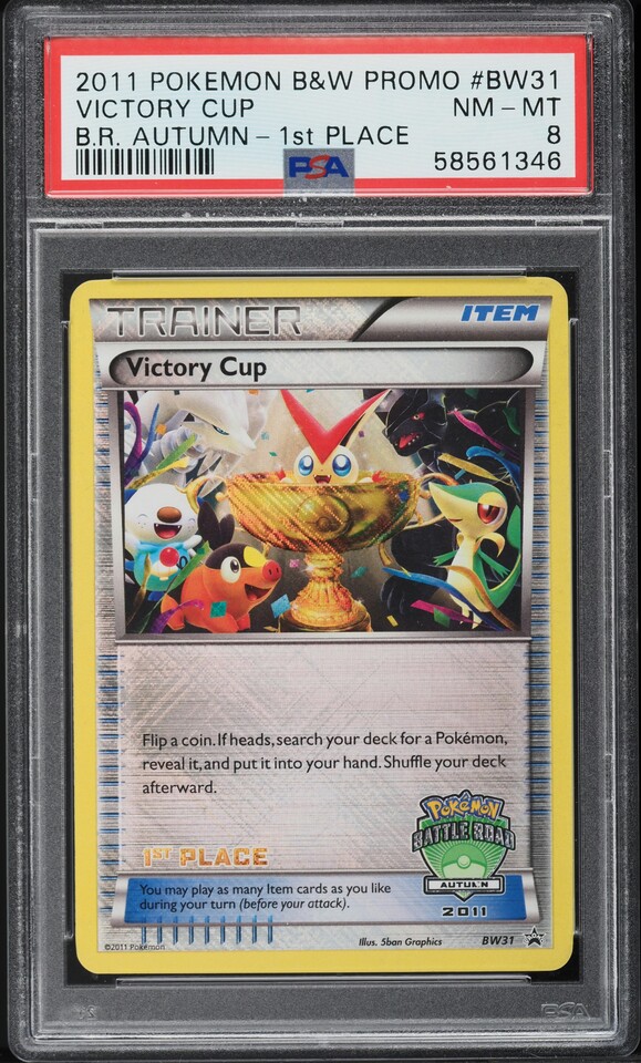 2011 Pokemon BW Promo Battle Road Autumn 1st Place Victory Cup PSA 8 NM-MT