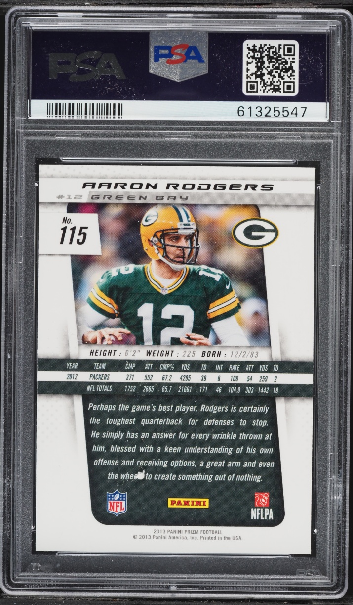 2013 Panini Prizm Aaron Rodgers #115 PSA 10 GEM MINT