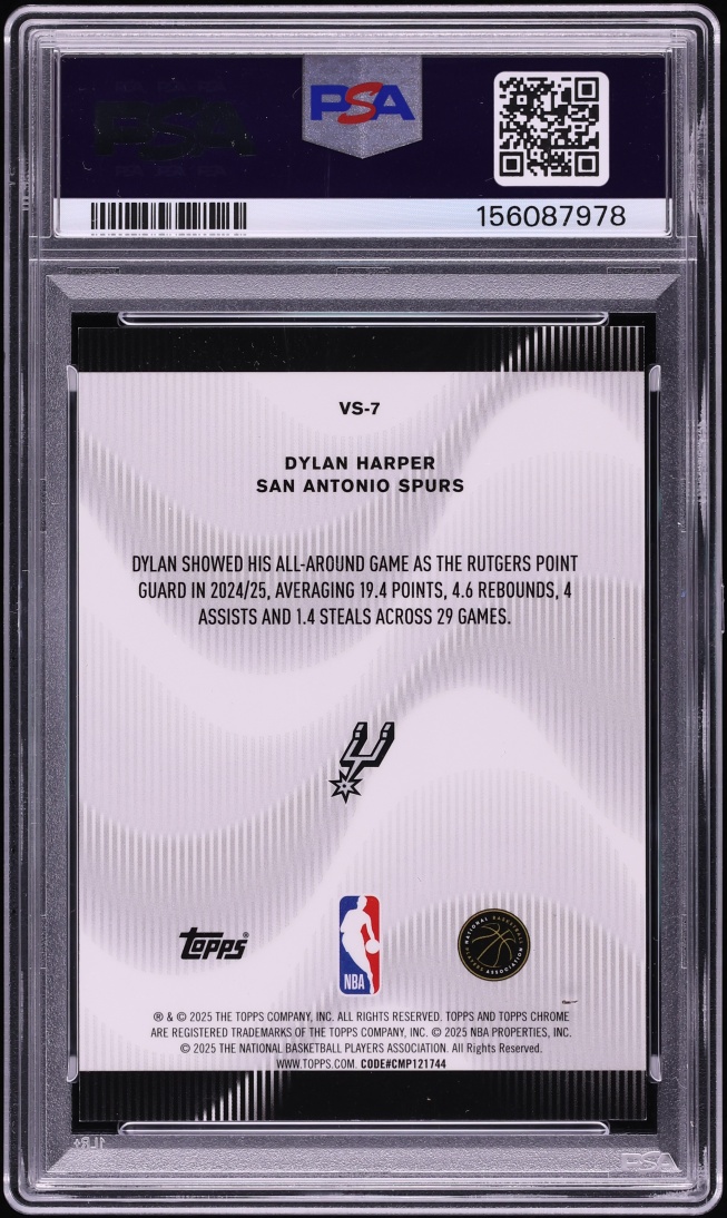 2025 Topps Chrome Voices Red Geometric Dylan Harper ROOKIE 5/5 #VS-7 PSA 9 MINT
