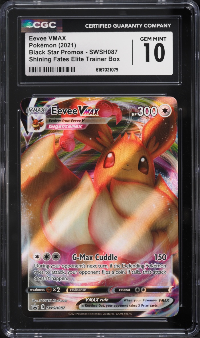 2021 Pokemon Sword & Shield Promo Shining Fates ETB Full Art Eevee VMAX #SWSH087 CGC 10 GEM