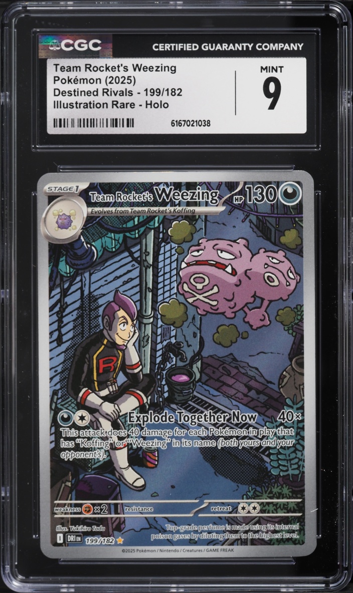 2025 Pokemon Destined Rivals IR Team Rocket's Weezing #199 CGC 9 MINT