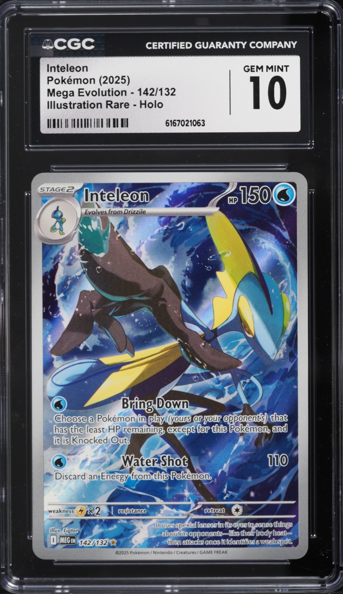 2025 Pokemon Mega Evolution IR Inteleon #142 CGC 10 GEM MINT