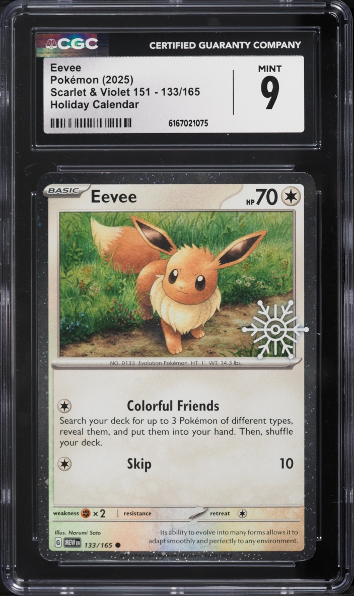 2025 Pokemon Scarlet & Violet 151 Holiday Calendar Eevee #133 CGC 9 MINT