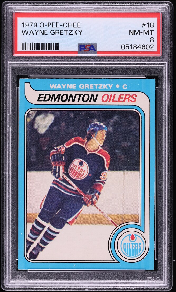 1979 O-Pee-Chee Hockey Wayne Gretzky ROOKIE #18 PSA 8 NM-MT