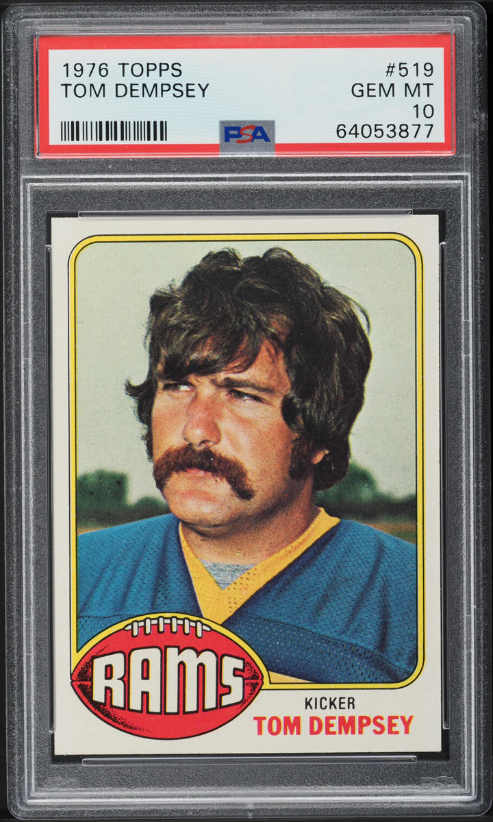 1976 Topps Football Tom Dempsey #519 PSA 10 GEM MINT