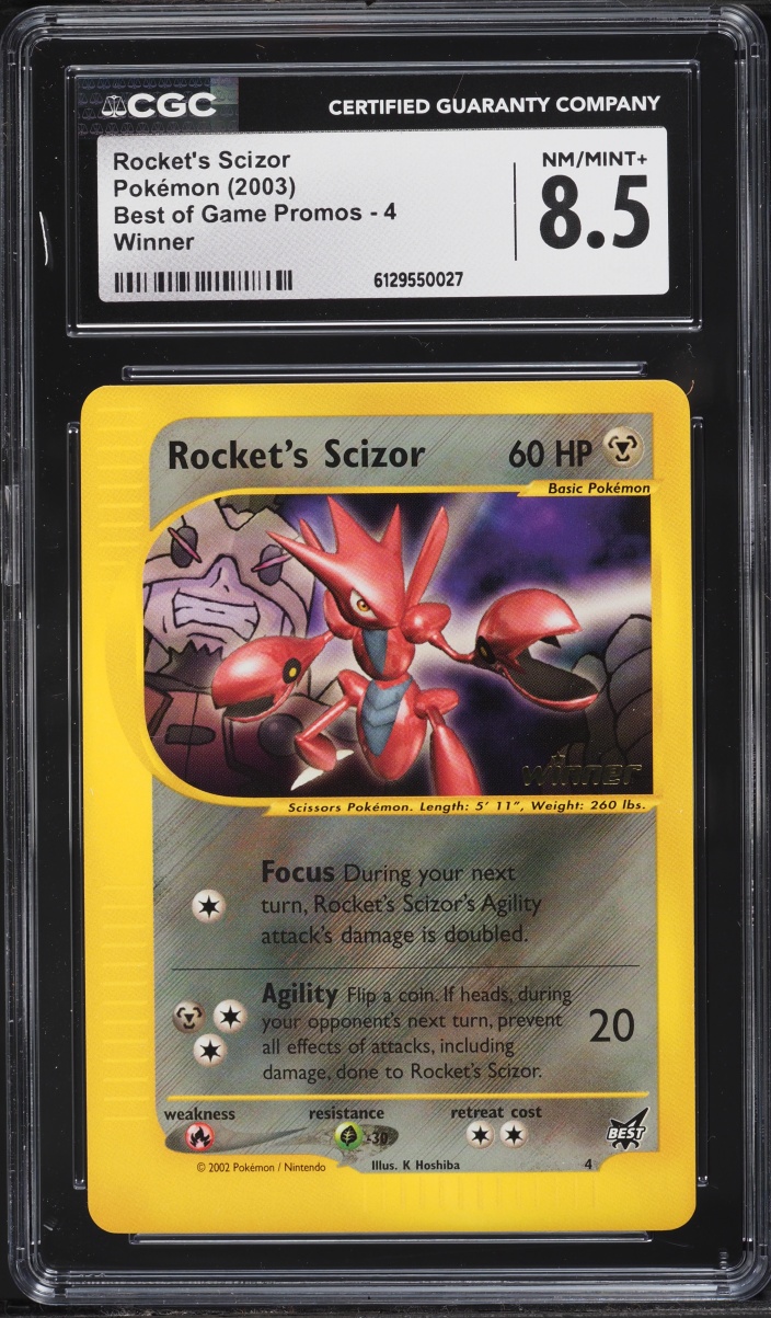 2003 Pokemon Best Of Game Promo Winner Rocket's Scizor #4 CGC 8.5 NM-MT+